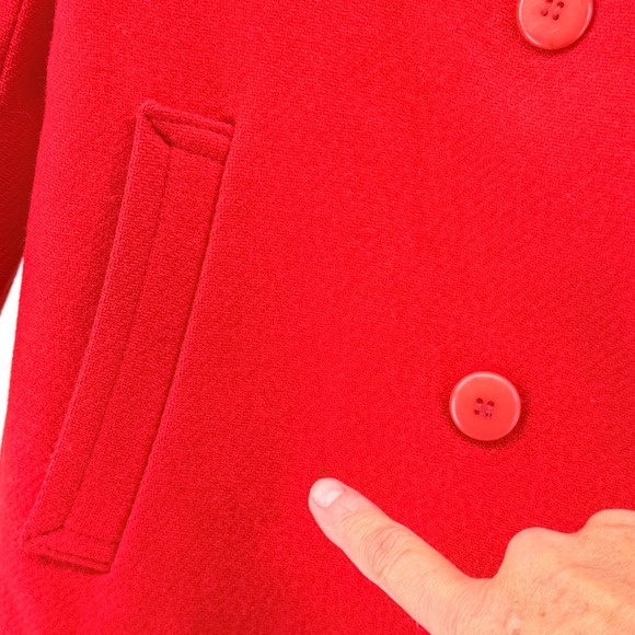 Vintage Pendleton Wool Womens Red Double Breasted Coat Jacket Sz ? Preppy *read* - Picture 11 of 16